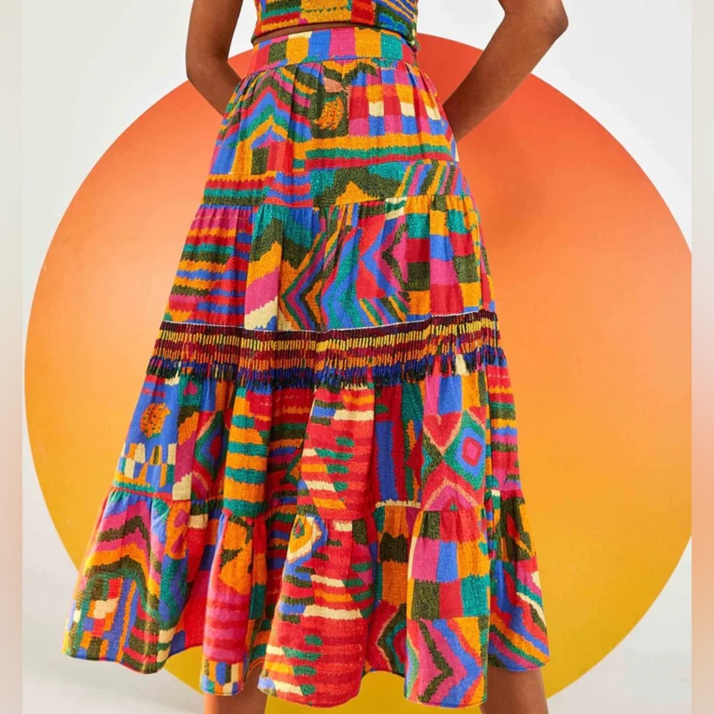NWT Patches Midi Skirt with beaded details